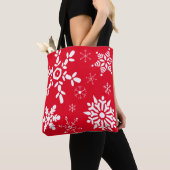 Tote Bag Flèche de neige rouge et blanc (De près)
