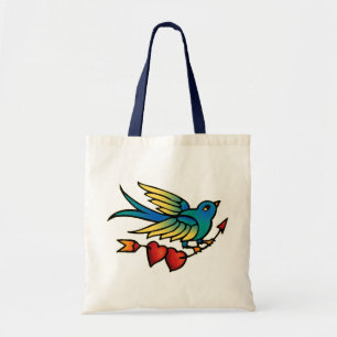 Tote Bag Flèche d'oiseaux et Coeurs