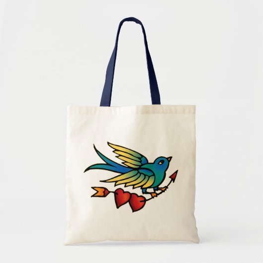Tote Bag Flèche d'oiseaux et Coeurs (Devant)