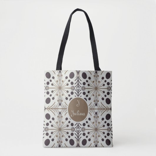 Tote Bag Flèche géométrique Boho Blanc Personnalisé (Devant)