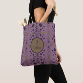 Tote Bag Flèche géométrique Boho violet personnalisé (De près)