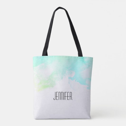 Tote Bag Flèches Abstraites vert et bleu (Dos)