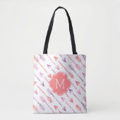 Tote Bag Flèches colorées Motif Monogramme (Devant)