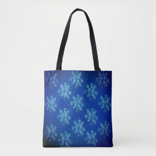 Tote Bag Flèches de neige en cristal bleu