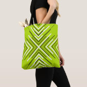 Tote Bag Flèches en vert citron, noir et blanc (De près)