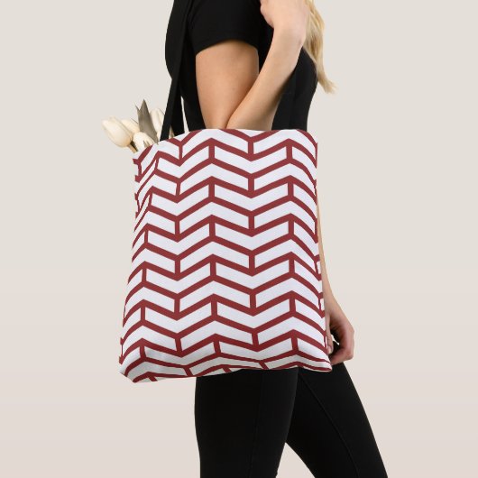 Tote Bag Flèches franches contre les flèches Chevron blanc (De près)