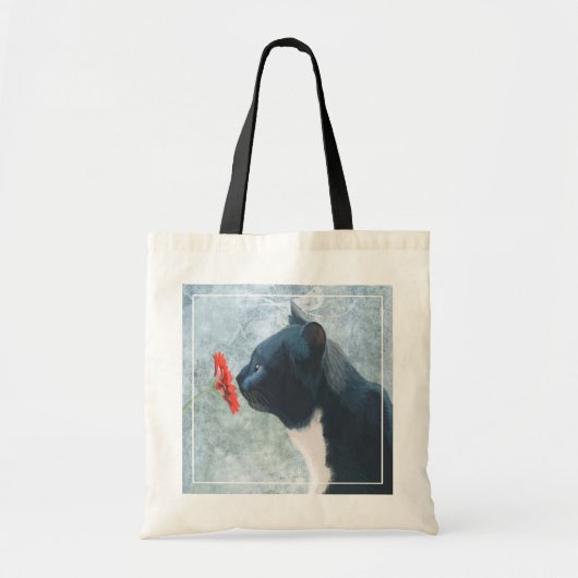 Tote Bag Fleur à souder de chats noirs (Devant)
