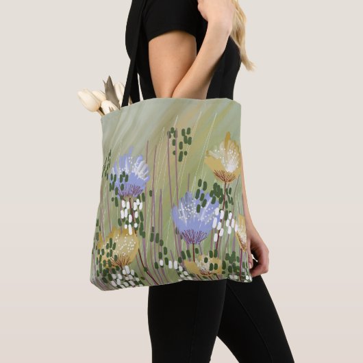 Tote Bag Fleur Abstrait Moderne Tendance (De près)