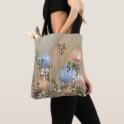 Tote Bag Fleur Abstrait Moderne Tendance (De près)