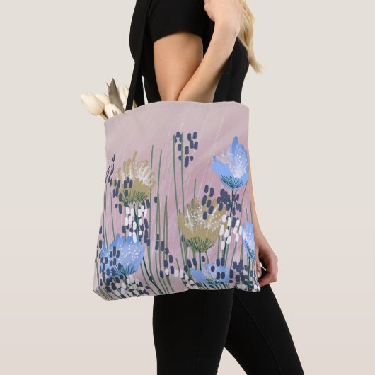 Tote Bag Fleur Abstrait Moderne Tendance (De près)