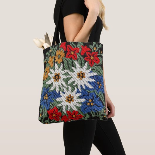 Tote Bag Fleur alpine suisse Edelweiss (De près)