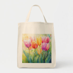 Tote Bag Fleur Aquarelle Ressort Jardin Tulip
