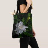 Tote Bag Fleur blanche délicate (De près)