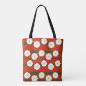 Tote Bag Fleur blanche Fleur rouge Joyeux Noël (Dos)
