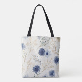 Tote Bag Fleur Bleu Blanc (Dos)