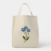 Tote Bag Fleur bleue minimale Oubliez-moi-non (Dos)