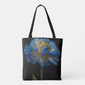 Tote Bag Fleur Carnation Bleue Et Jaune, (Dos)