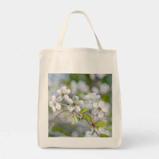 Tote Bag Fleur cerise blanche (Devant)