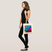 Tote Bag Fleur Colorée (Devant (modèle))