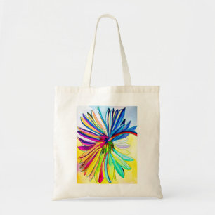 Tote Bag Fleur colorée de la gerbère arc-en-ciel