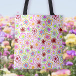 Tote Bag Fleur colorée Motif à la main été floral<br><div class="desc">Sac fourre-tout Floral D'Été Fleur Coloré Motif dessiné À La Main. Fleurs colorées à la main.</div>