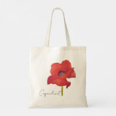 Tote bag fleur coquelicot rouge aquarelle (Dos)