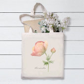 Tote Bag Fleur d'anémone simple aquarelle avec nom