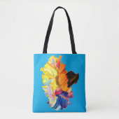 Tote Bag Fleur d'aquarelle couleur carnation (Devant)