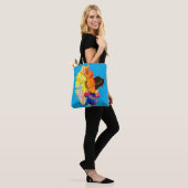 Tote Bag Fleur d'aquarelle couleur carnation (Sur le modèle)