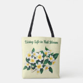 Tote Bag Fleur d'aquarelle Frangipani blanc (Dos)