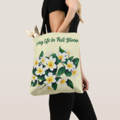 Tote Bag Fleur d'aquarelle Frangipani blanc (De près)
