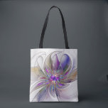 Tote Bag Fleur d'art Abstrait, énergique et coloré<br><div class="desc">Une puissante fleur d'imaginaire multicolore,  un art fractal floral unique. Conception pour votre sac fourre-tout d'épaule et plus.</div>