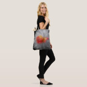 Tote Bag Fleur d'art de dahlia rouge (Sur le modèle)