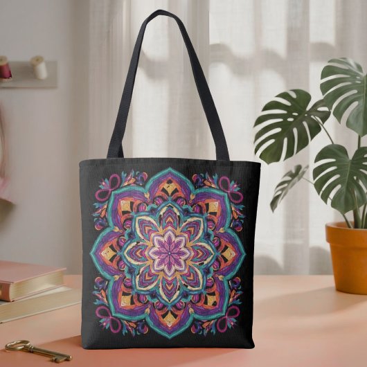 Tote Bag Fleur d'art folklorique boho