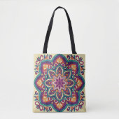 Tote Bag Fleur d'art populaire Boho (Devant)