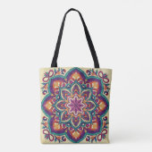 Tote Bag Fleur d'art populaire Boho (Dos)