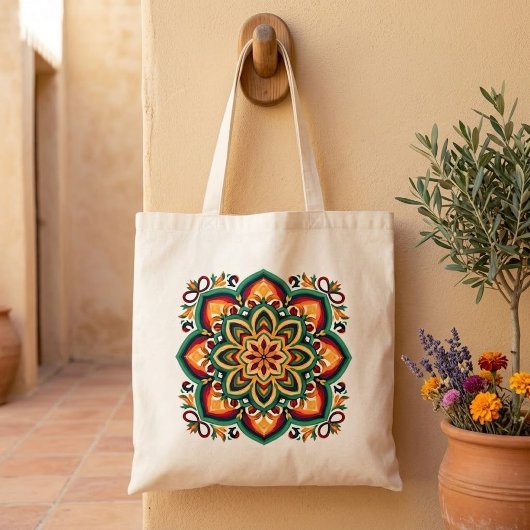 Tote Bag Fleur d'art populaire Boho