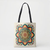 Tote Bag Fleur d'art populaire Boho (Devant)