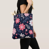 Tote Bag Fleur d'art populaire élégante (De près)