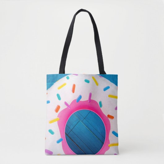 Tote Bag Fleur de beignet jaune et rose (Devant)
