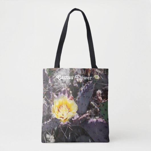 Tote Bag Fleur de cactus jaune (Devant)
