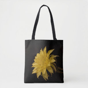 Tote Bag Fleur de cactus jaune en fleurs
