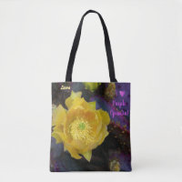 Fleur de cactus jaune / Poire de pricks pourpre / 