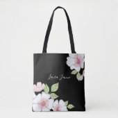 Tote Bag Fleur de cerise végétale couleur rose (Devant)