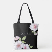Tote Bag Fleur de cerise végétale couleur rose (Dos)
