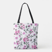 Tote Bag Fleur de cerisier blanc sur blanc (Dos)