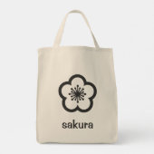 Tote Bag Fleur de cerisier Sakura noire douce (Dos)