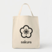 Tote Bag Fleur de cerisier Sakura noire douce (Devant)