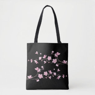 Tote Bag Fleur de cerisiers - Noir