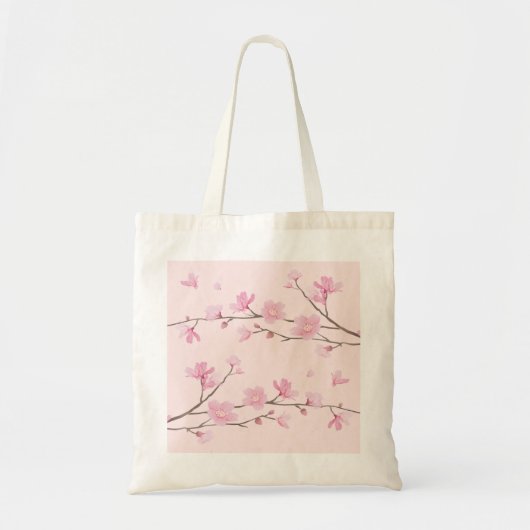 Tote Bag Fleur de cerisiers - rose (Devant)